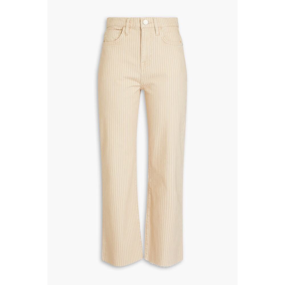 FRAME Le Jane Crop Stripes High Waisted Jeans